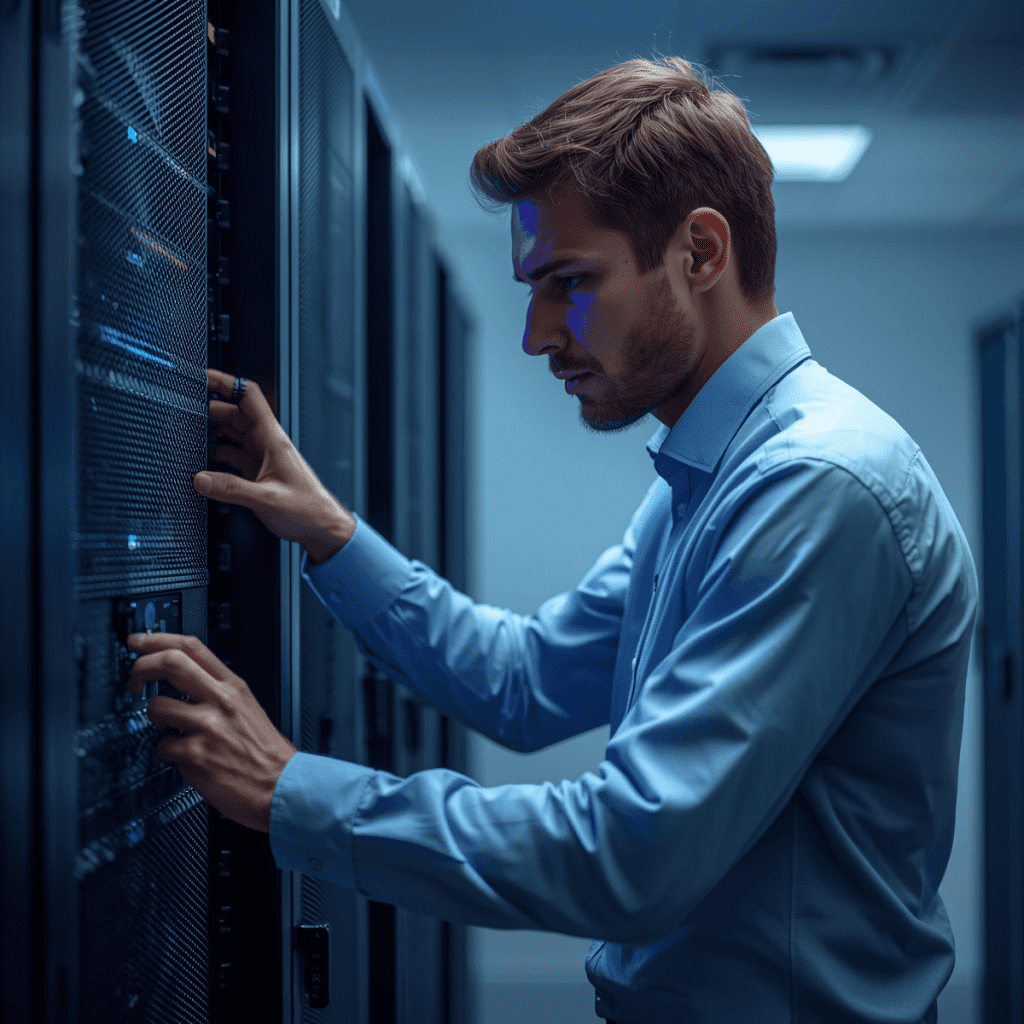 ITsoft technician performing Windows Server maintenance for Oklahoma City business