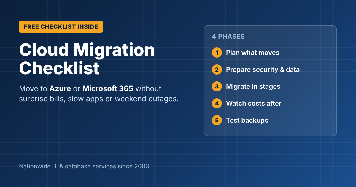 Cloud migration checklist for small businesses