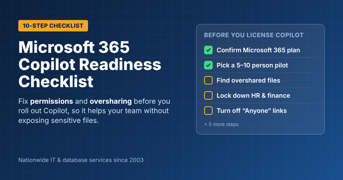Microsoft 365 Copilot readiness checklist for small businesses