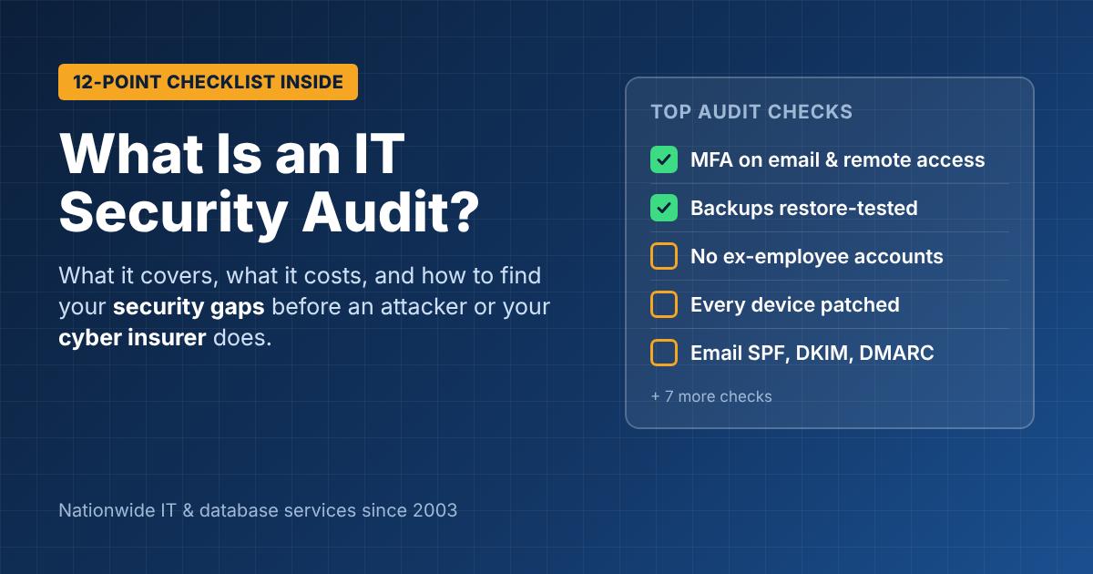 IT security audit checklist for small businesses